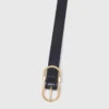 Double-buckle leather belt