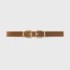 Double buckle suede belt