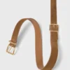 Double buckle suede belt