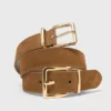 Double buckle suede belt