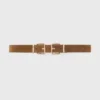 Double buckle suede belt