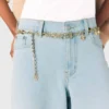 Double chain belt with charms