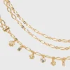 Double chain belt with charms