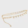 Double chain belt with charms