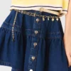 Double chain belt with charms