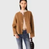 Double-faced coat with removable collar Double-faced coat with removable collar