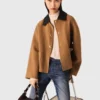 Double-faced coat with removable collar Double-faced coat with removable collar