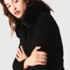 Double-faced coat with removable collar Double-faced coat with removable collar