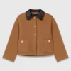 Double-faced coat with removable collar Double-faced coat with removable collar