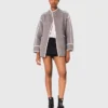 Double-faced coat with trim Double-faced coat with trim