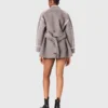 Double-faced coat with trim Double-faced coat with trim