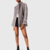 Double-faced coat with trim Double-faced coat with trim