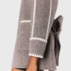 Double-faced coat with trim Double-faced coat with trim