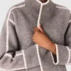 Double-faced coat with trim Double-faced coat with trim