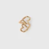 Double gold-plated heart ring