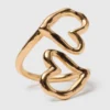 Double gold-plated heart ring