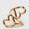 Double gold-plated heart ring