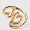 Double gold-plated heart ring