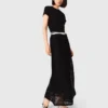 Embroidered basket-weave knit skirt Embroidered basket-weave knit skirt