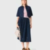 Embroidered cropped denim shirt Embroidered cropped denim shirt