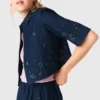 Embroidered cropped denim shirt Embroidered cropped denim shirt