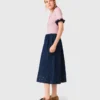 Embroidered denim midi skirt Embroidered denim midi skirt
