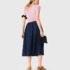 Embroidered denim midi skirt Embroidered denim midi skirt