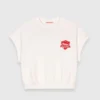 Embroidered fleece cropped sweatshirt Embroidered fleece cropped sweatshirt