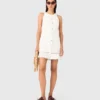Embroidered linen-blend dress Embroidered linen-blend dress