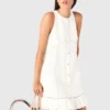 Embroidered linen-blend dress Embroidered linen-blend dress