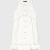 Embroidered linen-blend dress Embroidered linen-blend dress