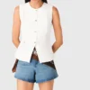 Embroidered linen-blend jacket Embroidered linen-blend jacket