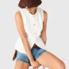 Embroidered linen-blend jacket Embroidered linen-blend jacket