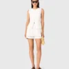 Embroidered linen blend shorts Embroidered linen blend shorts