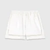 Embroidered linen blend shorts Embroidered linen blend shorts