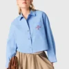 Embroidered shirt with pleated back Embroidered shirt with pleated back