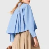 Embroidered shirt with pleated back Embroidered shirt with pleated back