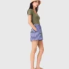 Embroidered striped cotton shorts Embroidered striped cotton shorts