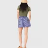 Embroidered striped cotton shorts Embroidered striped cotton shorts