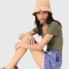 Embroidered striped cotton shorts Embroidered striped cotton shorts