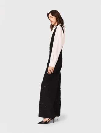 Embroidered trousers with braces