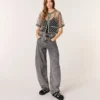 Embroidered tulle top Embroidered tulle top