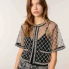 Embroidered tulle top Embroidered tulle top