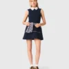 Flared dress with contrast trim Flared dress with contrast trim