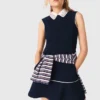 Flared dress with contrast trim Flared dress with contrast trim