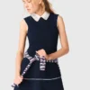 Flared dress with contrast trim Flared dress with contrast trim