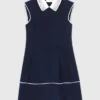Flared dress with contrast trim Flared dress with contrast trim