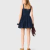 Flared embroidered denim dress Flared embroidered denim dress