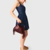 Flared embroidered denim dress Flared embroidered denim dress