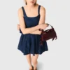 Flared embroidered denim dress Flared embroidered denim dress